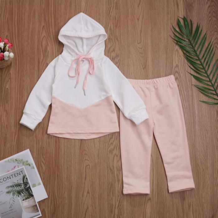 Baby Girl Clothes Sets Patchwork Tracksuit Hooded Shirt Outfits