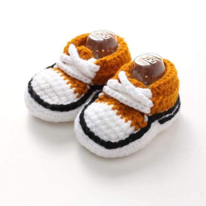 Multicolor Handmade Crochet Baby Crib Shoes Booties
