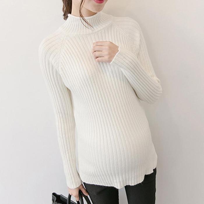 Maternity Solid Color Warm Sweater