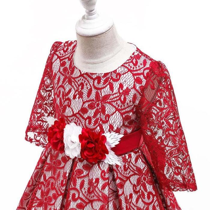 Long Sleeve Lace Cutout Dress