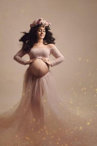 Maternity Photography Props Long Tulle Skirt Set