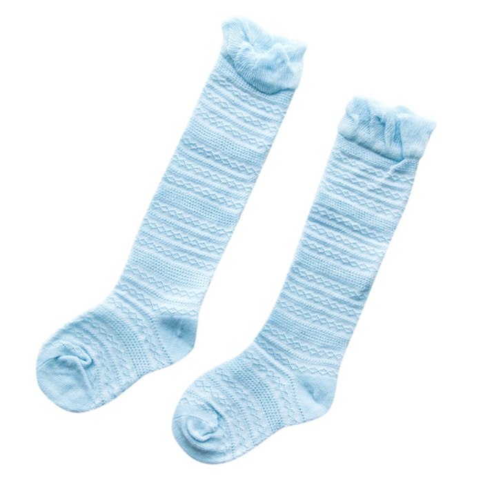 Newborn Children's Baby Boys Girls Solid Lace Knee High Antislip Princess Stockings Socks