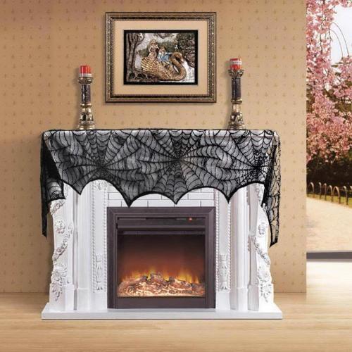 Halloween lace fireplace cloth