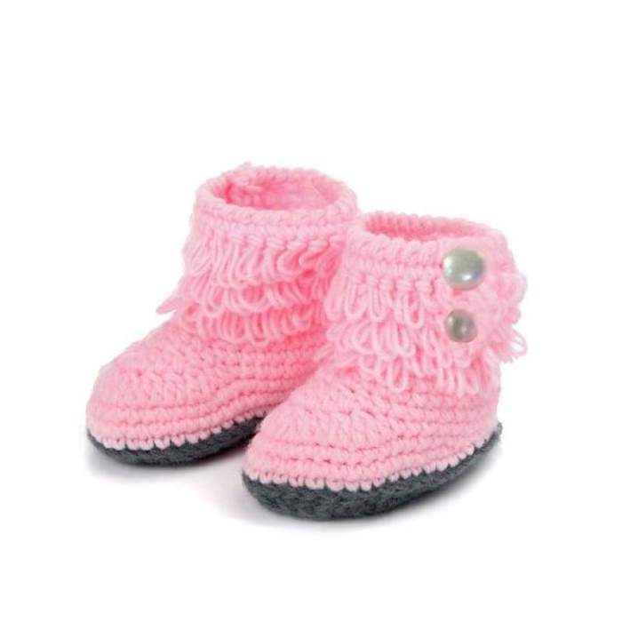 Handmade Crochet Fashion Baby Boots Shoes - 3-9 months (5 Colors)