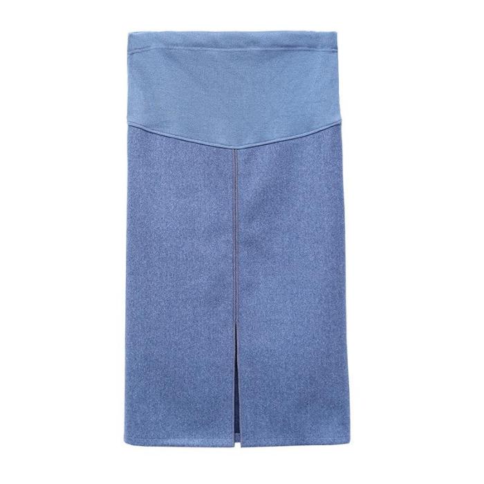 Maternity Casual solid colour split skirt