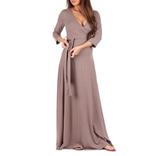 Maternity Full Length Dress With Adjustable Belt