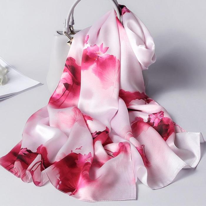 Spring and Autumn new women's long air-conditioning shawl fashion trend mulberry  silk scarf