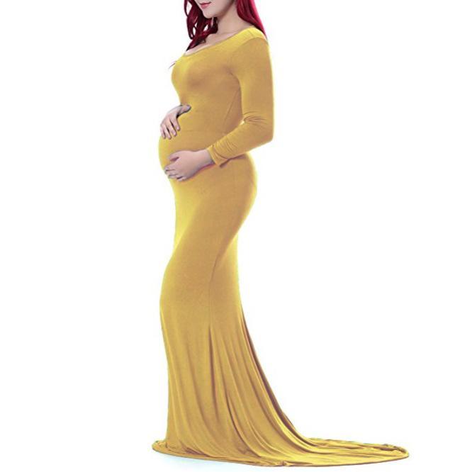 Maternity Long Sleeve Trailing Dress