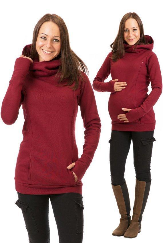 New Nursing Clothes for Pregnant Women with Velvet Padded Hooded