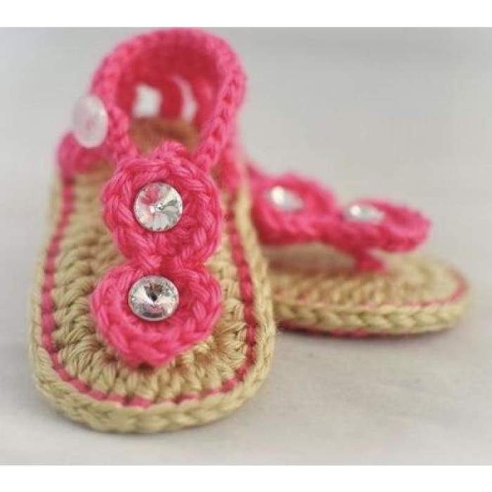 Crochet Sandals Hot Pink Baby Shoes
