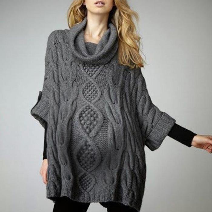 Maternity Casual Pure Color Loose Sweater