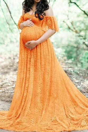 Maternity Sexy Mop And Lace Long Dress