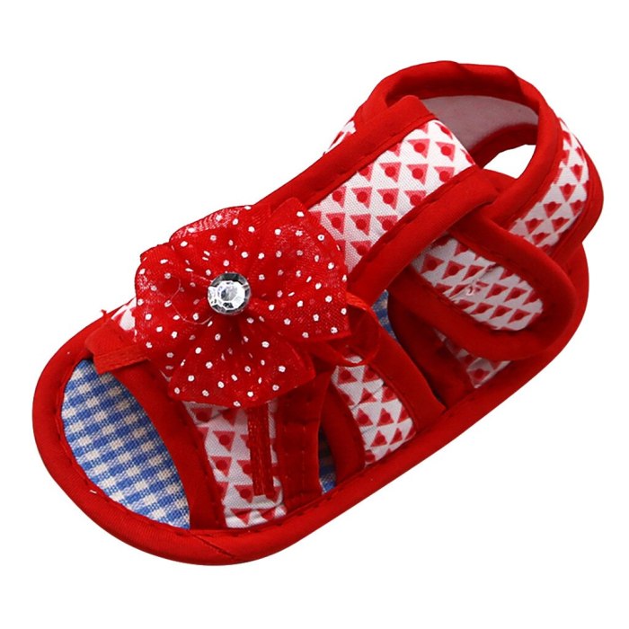 Newborn Baby Girls Applique Prewalker Soft Sole Single Shoes Applique Toddler Shoes Buckle Shoes