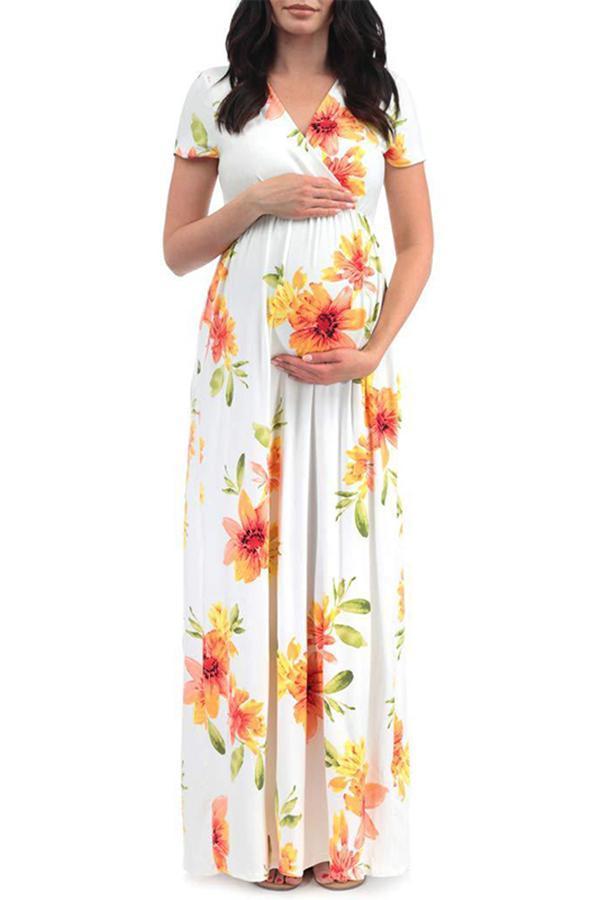 Maternity Printed Maxi Dress