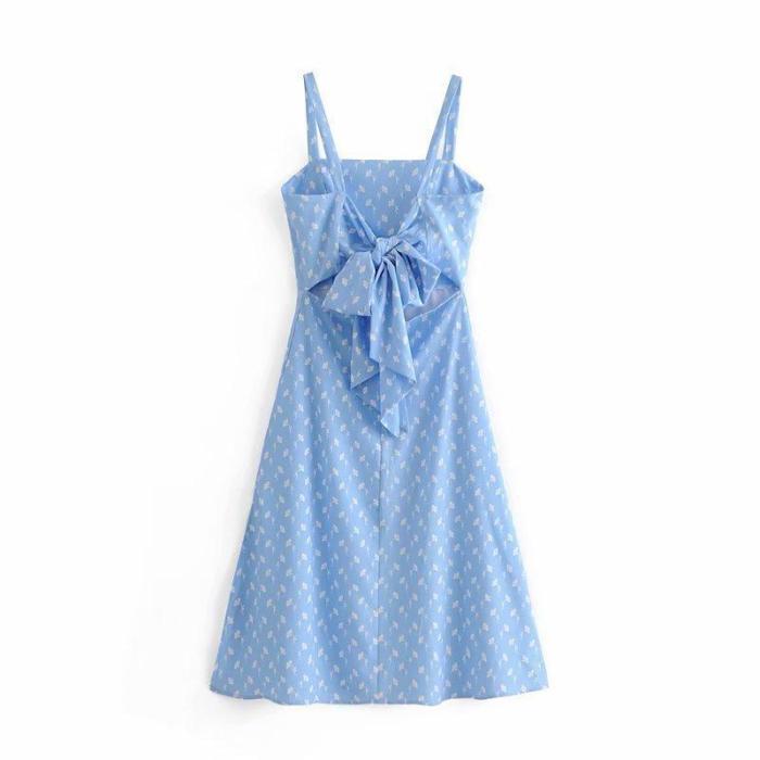 Maternity Casual Bow Tie Strap Dress