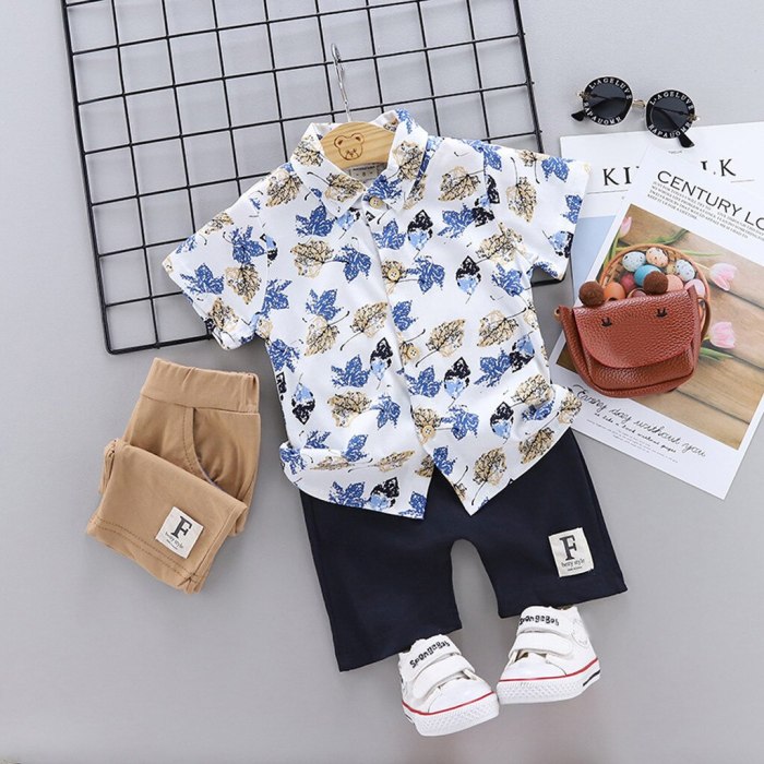 Summer Toddler Kids Baby Boy Floral T Shirt Tops Shorts Pants 2pcs Clothes Set