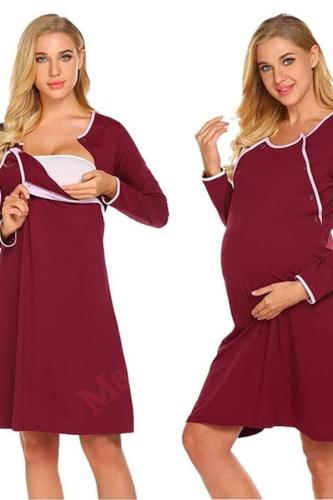 Spring/Summer new breastfeeding dress short-sleeved pregnant woman dress