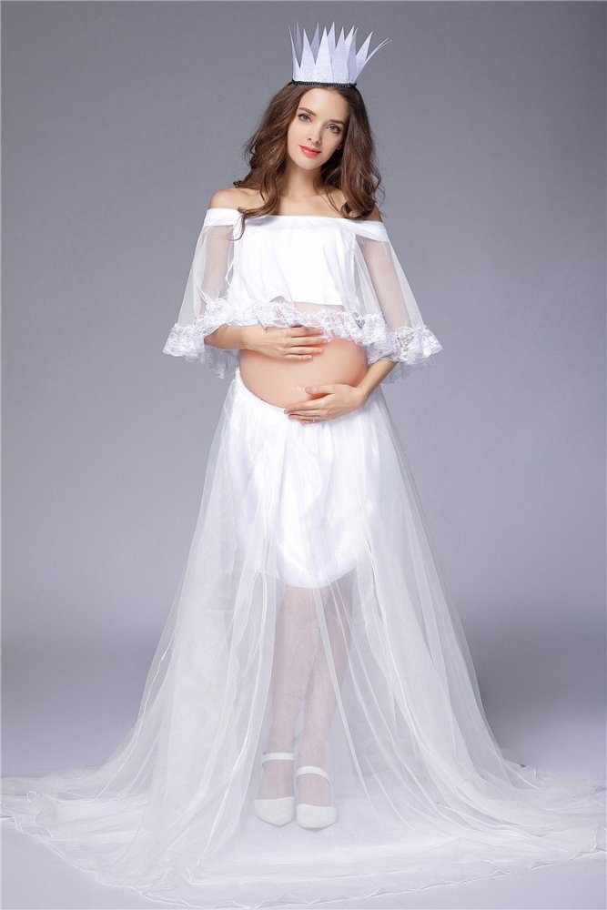 Photography Lace Top Gown Sets Suits Maternity Dresses