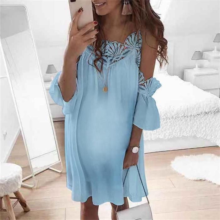 Maternity Sexy Women's Off-The-Shoulder Lace Dress