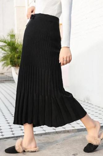 Maternity Loose Pleated A-line Knit Skirt
