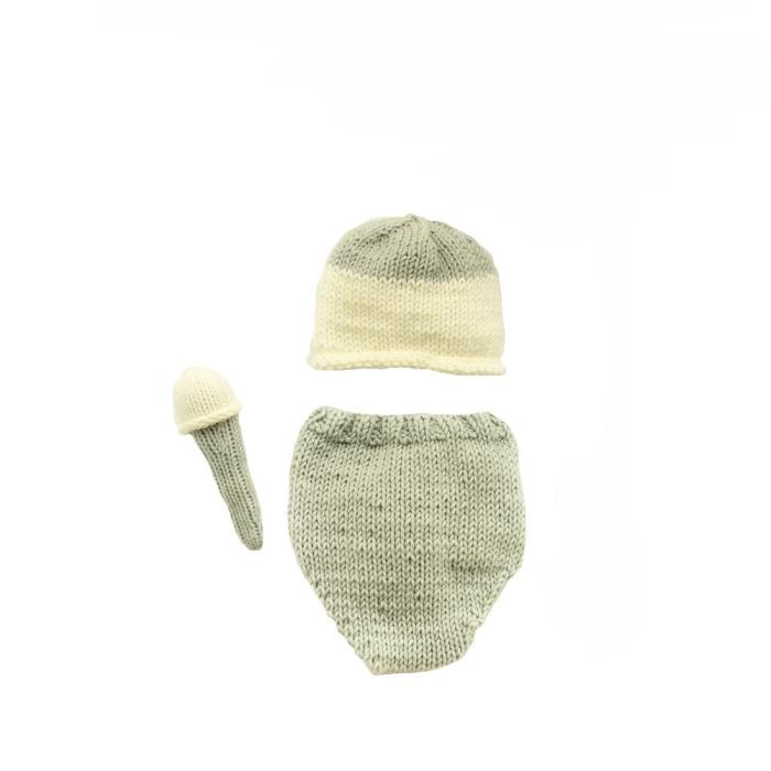 New  newborn photography props hand wool three piece cute baby suit