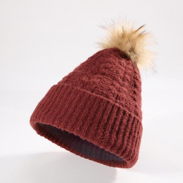 Knit warm fashion versatile cap