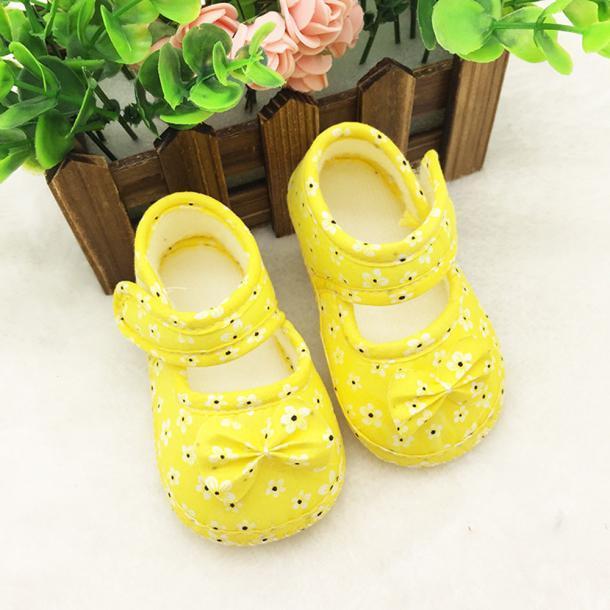 Newborn Shoes Kids Baby Bowknot Printing Newborn Cloth Shoes Baby Girl Boy Comfortable Cotton Small Toddler Shoes