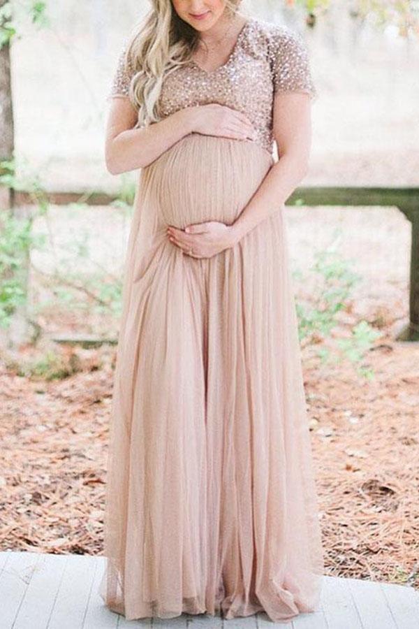 maternity maxi tulle dress