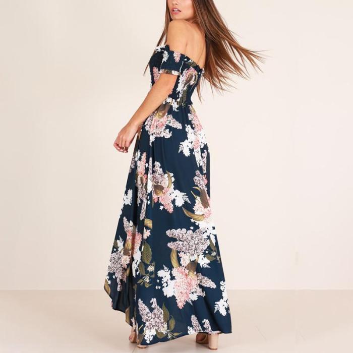 Maternity Printed Off The Shoulder Maxi Dress