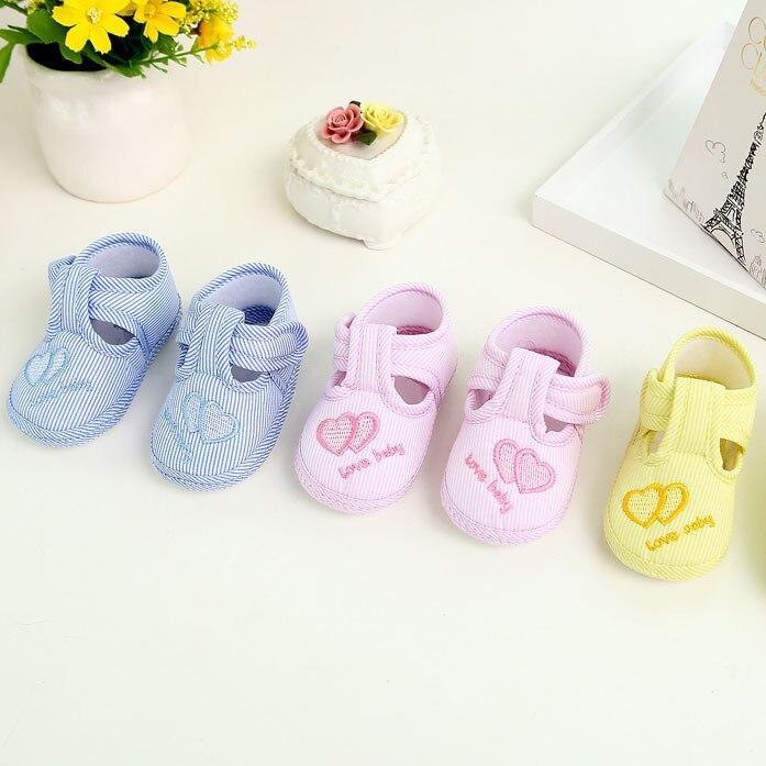Low Price 2020 Newborn Infant Baby Stripe Girls Soft Sole Prewalker Warm Casual Flats Shoes Toddler Shoes
