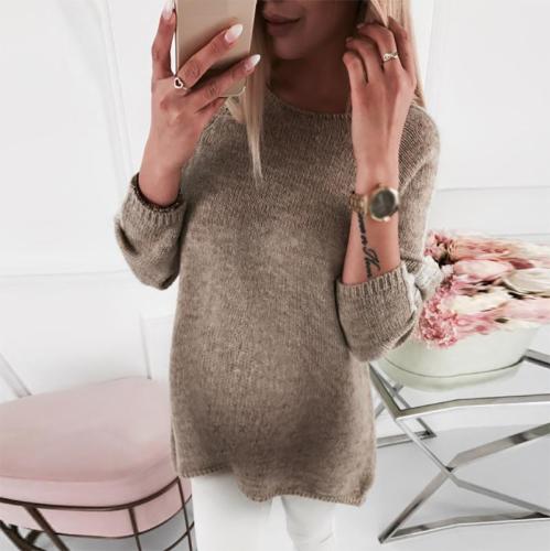 Maternity Brief Long Sleeve Pure Color Sweater