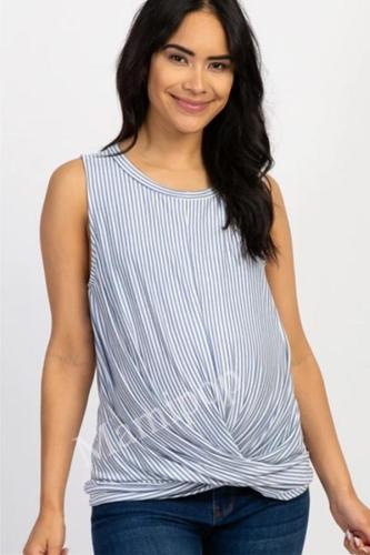 New Casual T-shirt for Pregnant Women with Sleeveless Folds in Summer 2020