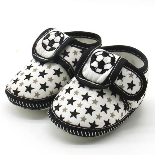 Baby Shoes 3Color Embroidery Football Print Cotton First Walkers Cute Happy Infant Soft Sole Anti-slip Shoes