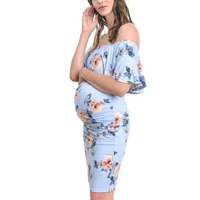 Maternity Floral Print Bodycon Dress