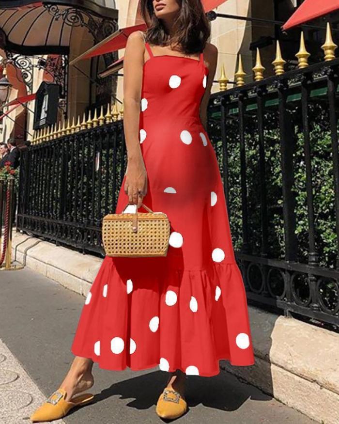 Maternity Polka-Dot Sash Fashion Dress