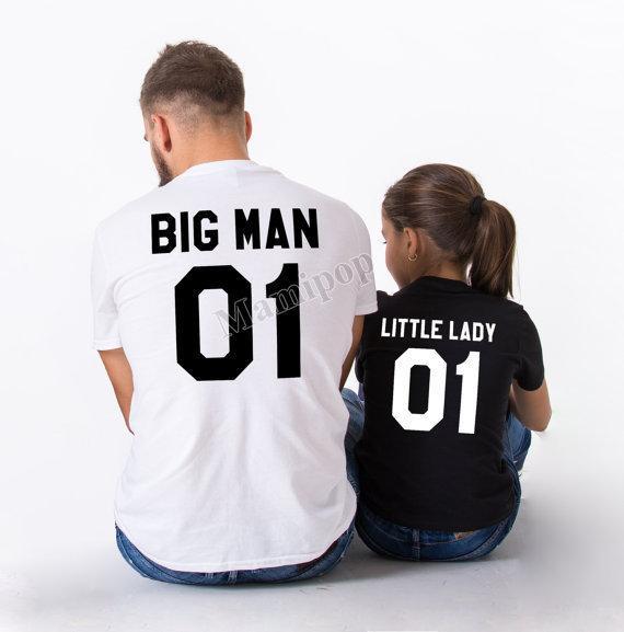 Summer Girls Tops Family Look Letter Printed Daddy And Daughter T-shirt Outfits
