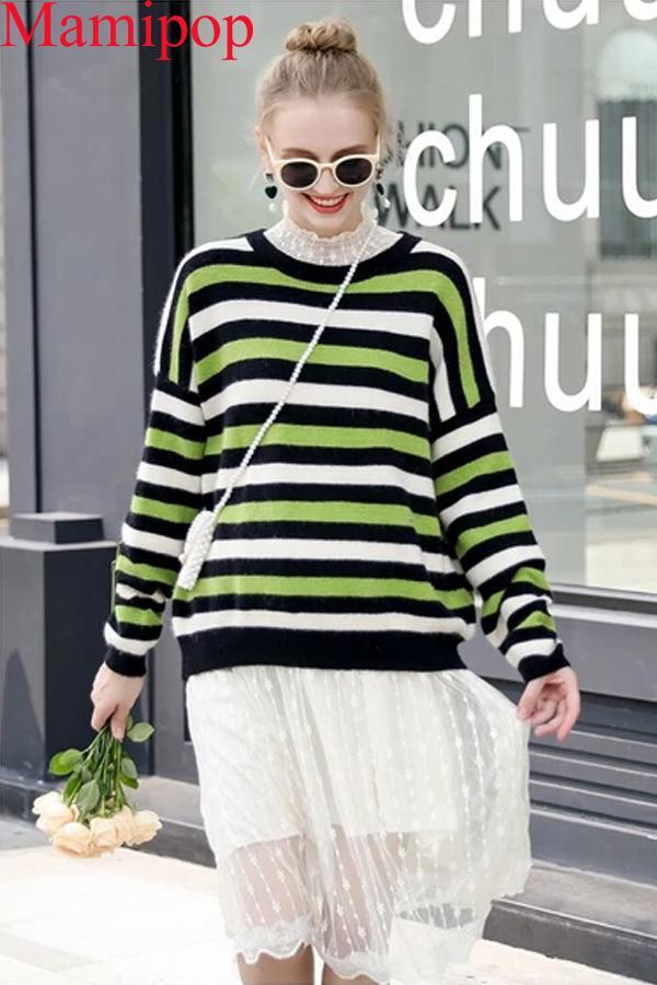 Pregnant Women's Top Striped Sweater