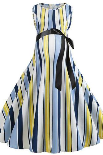 Maternity Vintage Stripe  A-Line Dress