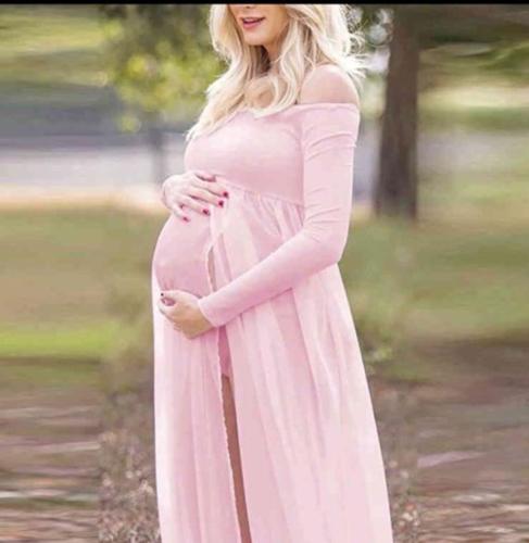 Sexy Strapless Maternity  Photoshoot Gowns Dress