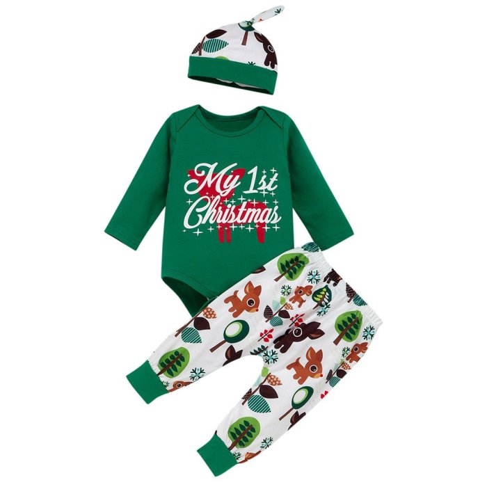 Christmas Autumn Clothes for Baby Infant Long Sleeve Cartoon Romper
