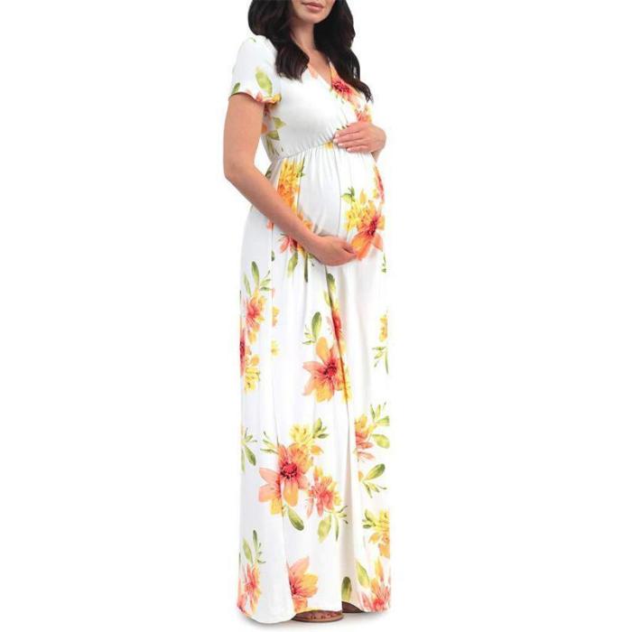 Maternity Printed Maxi Dress
