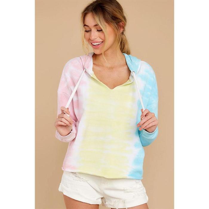 Autumn and Winter Women's Loose Fashion New Tie Dye Pullover Sweater