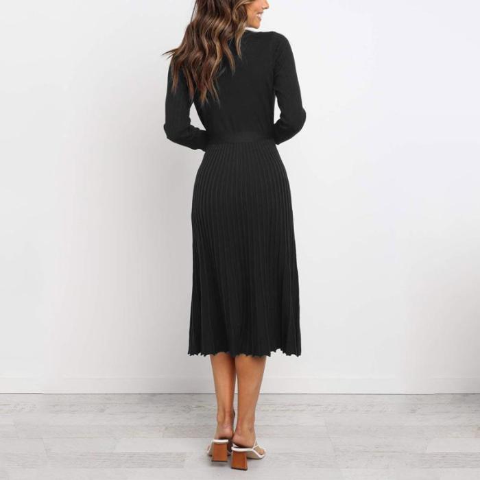 Maternity Stylish High-End Pleated Pleated Dress