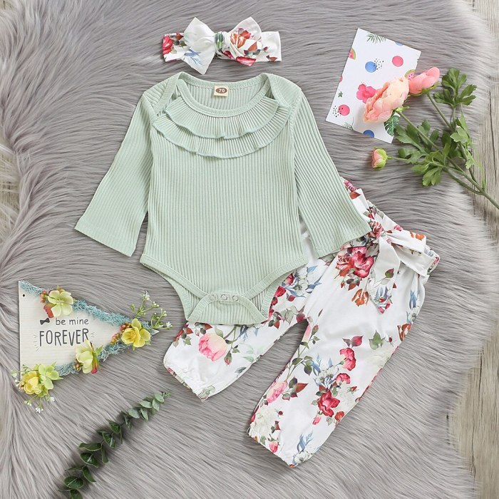 Casual Autumn Clothes for Baby Girl Boy Long Sleeve Ruffle Romper