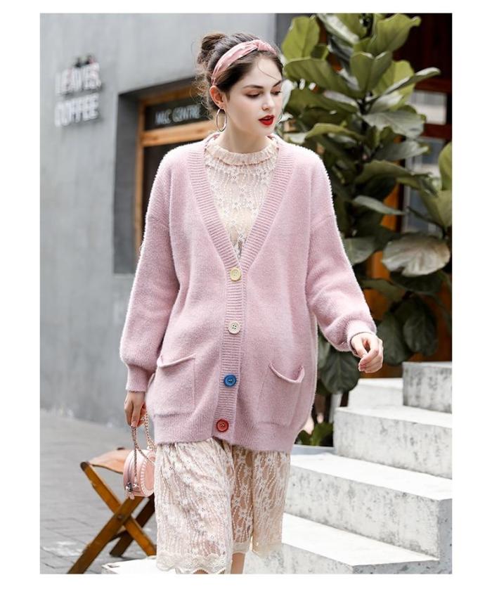 Pregnant Women Sweater Autumn and Winter Knit  Cardigans