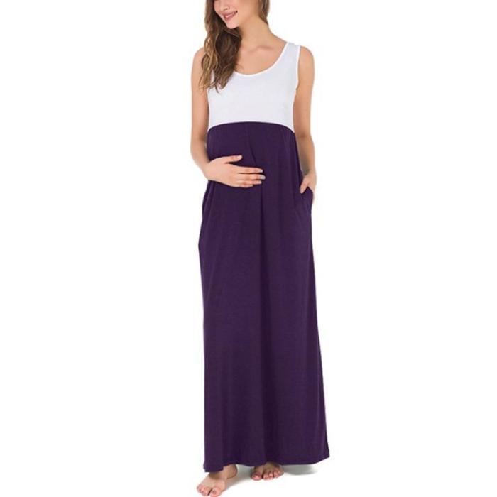 Maternity Sleeveless Maxi Dress