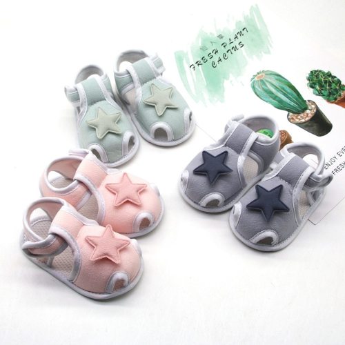 0-18m Infant Newborn Baby Girls Boys Prewalker Printing Stars Applique Single Shoes Cotton First Walkers
