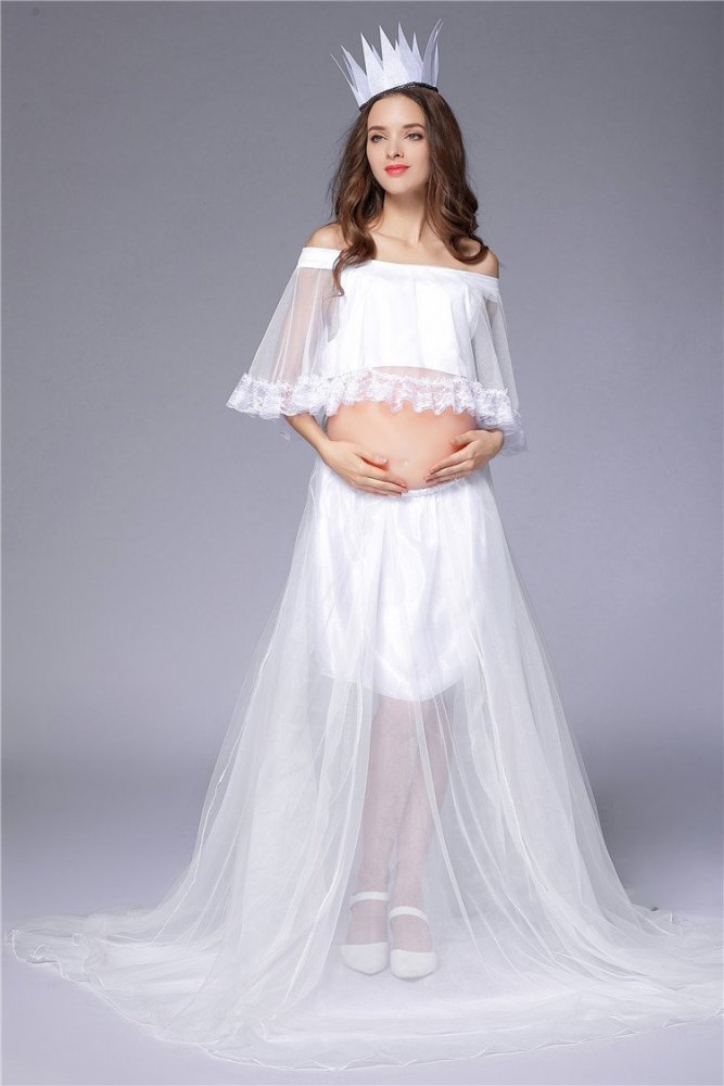 Photography Lace Top Gown Sets Suits Maternity Dresses