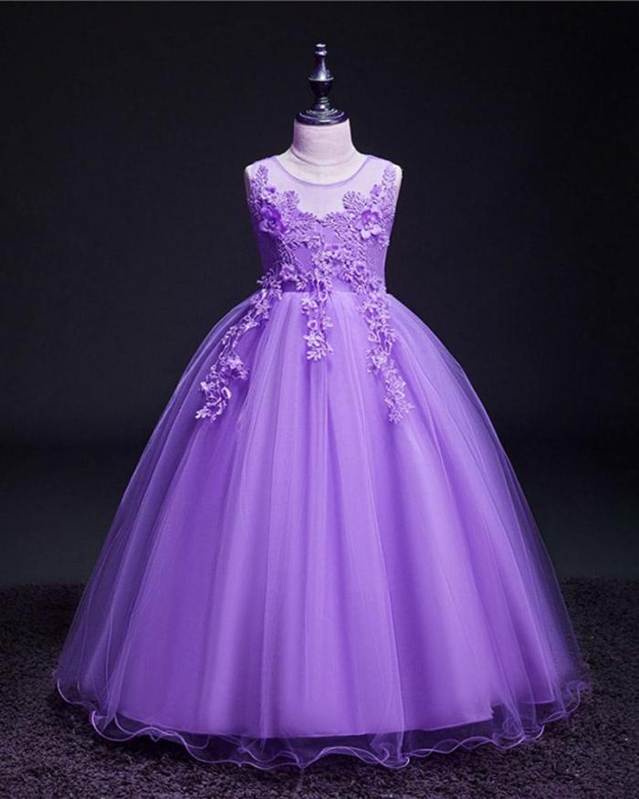 Solid Color Lace Mop Evening Dress