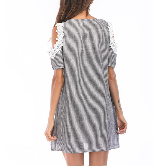 Off-Shoulder Strap Lace Dress
